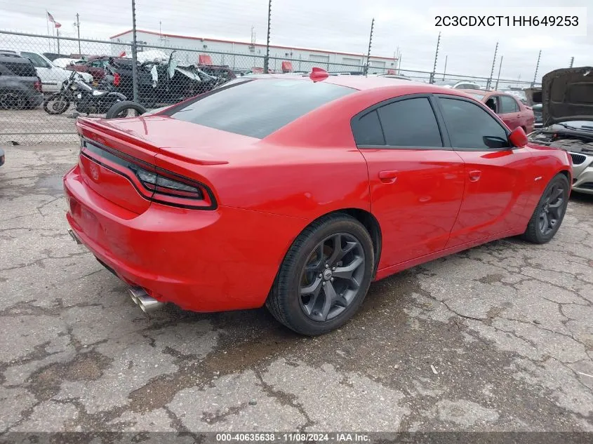 2017 Dodge Charger R/T Rwd VIN: 2C3CDXCT1HH649253 Lot: 40635638