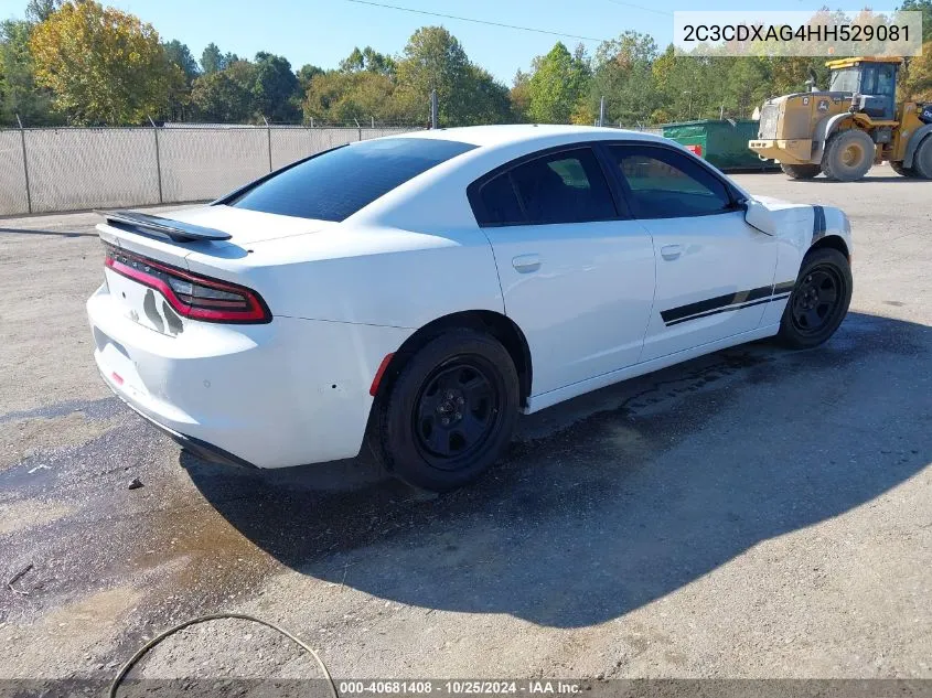 2017 Dodge Charger Police Rwd VIN: 2C3CDXAG4HH529081 Lot: 40681408