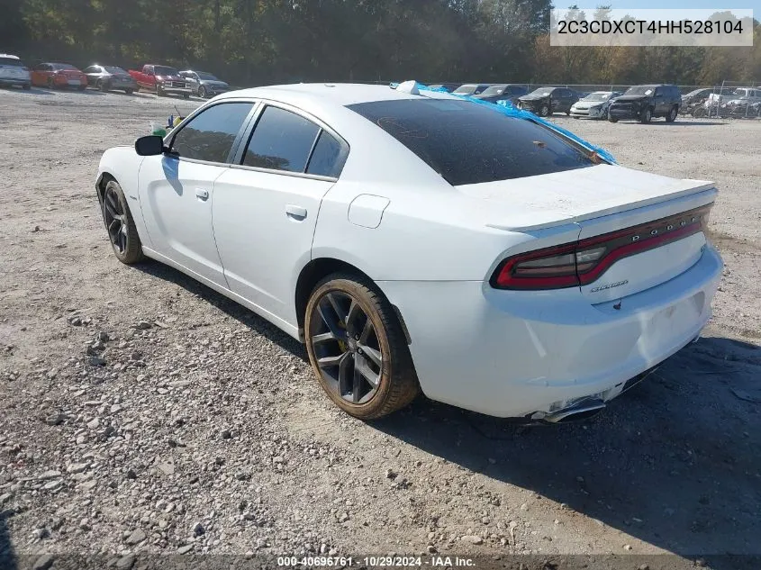 2017 Dodge Charger R/T Rwd VIN: 2C3CDXCT4HH528104 Lot: 40696761