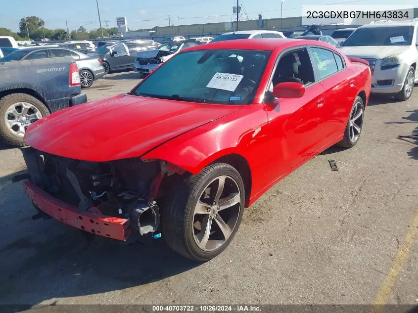 2017 Dodge Charger Se Rwd VIN: 2C3CDXBG7HH643834 Lot: 40703722