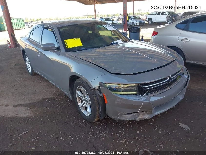 2017 Dodge Charger Se Rwd VIN: 2C3CDXBG6HH515021 Lot: 40708362