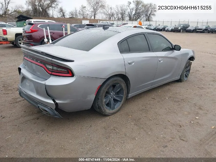 2017 Dodge Charger Sxt Rwd VIN: 2C3CDXHG6HH615255 Lot: 40747449