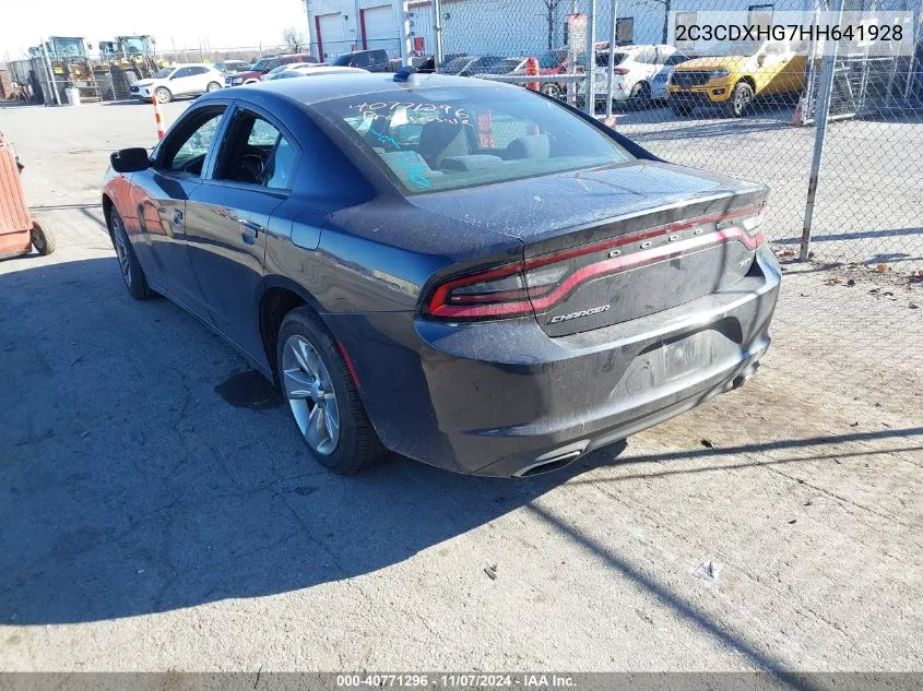 2017 Dodge Charger Sxt Rwd VIN: 2C3CDXHG7HH641928 Lot: 40771296