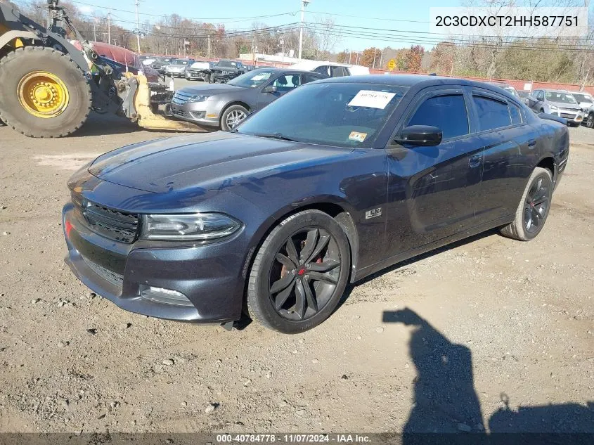 2017 Dodge Charger R/T Rwd VIN: 2C3CDXCT2HH587751 Lot: 40784778