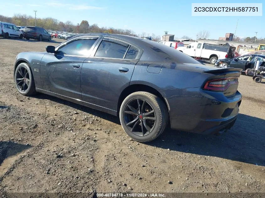 2017 Dodge Charger R/T Rwd VIN: 2C3CDXCT2HH587751 Lot: 40784778