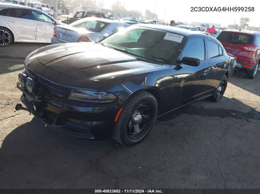 2017 Dodge Charger Police Rwd VIN: 2C3CDXAG4HH599258 Lot: 40823602