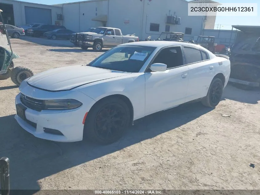 2017 Dodge Charger Se Rwd VIN: 2C3CDXBG0HH612361 Lot: 40865103