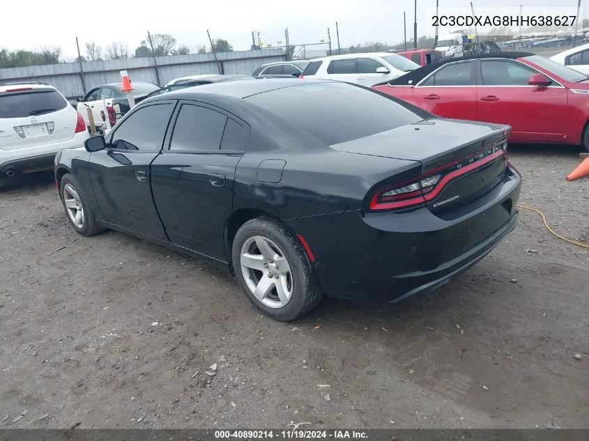 2017 Dodge Charger Police Rwd VIN: 2C3CDXAG8HH638627 Lot: 40890214