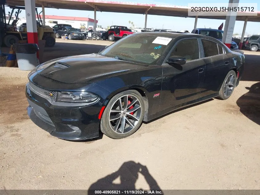 2017 Dodge Charger R/T Scat Pack Rwd VIN: 2C3CDXGJ5HH515712 Lot: 40905821