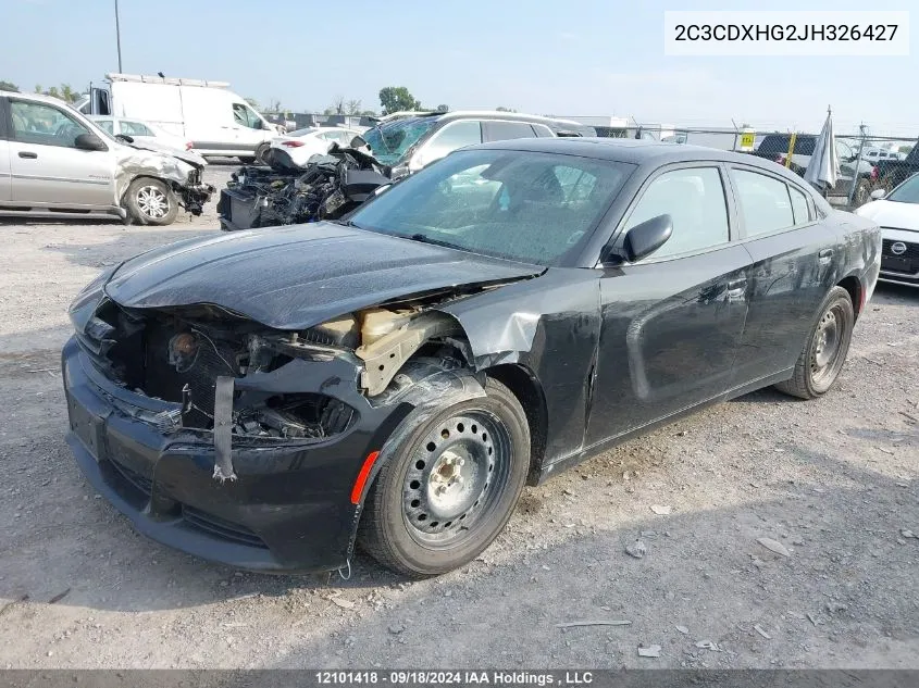 2018 Dodge Charger Sxt Plus VIN: 2C3CDXHG2JH326427 Lot: 12101418