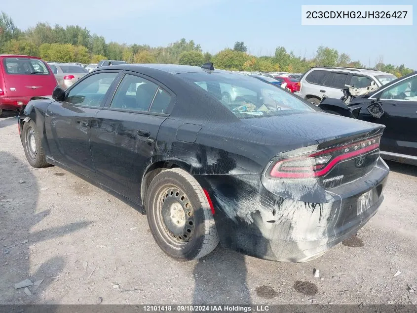 2018 Dodge Charger Sxt Plus VIN: 2C3CDXHG2JH326427 Lot: 12101418