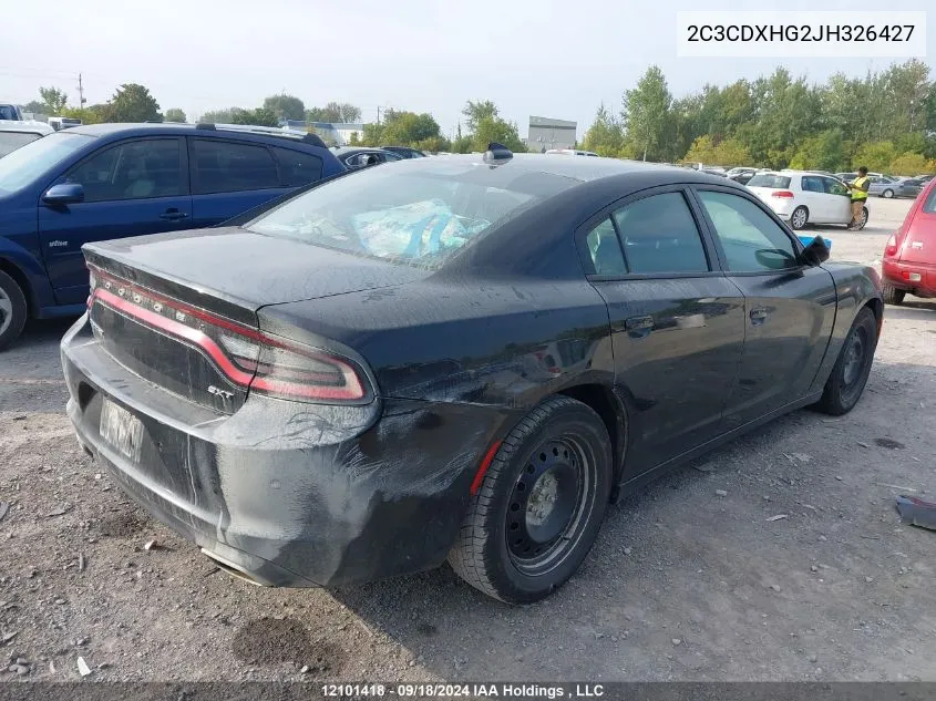 2018 Dodge Charger Sxt Plus VIN: 2C3CDXHG2JH326427 Lot: 12101418