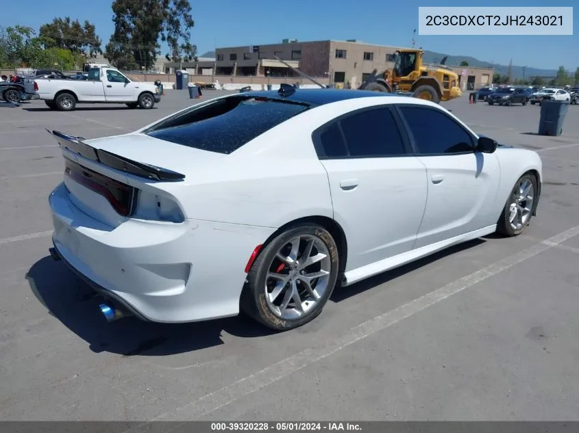 2C3CDXCT2JH243021 2018 Dodge Charger R/T Rwd