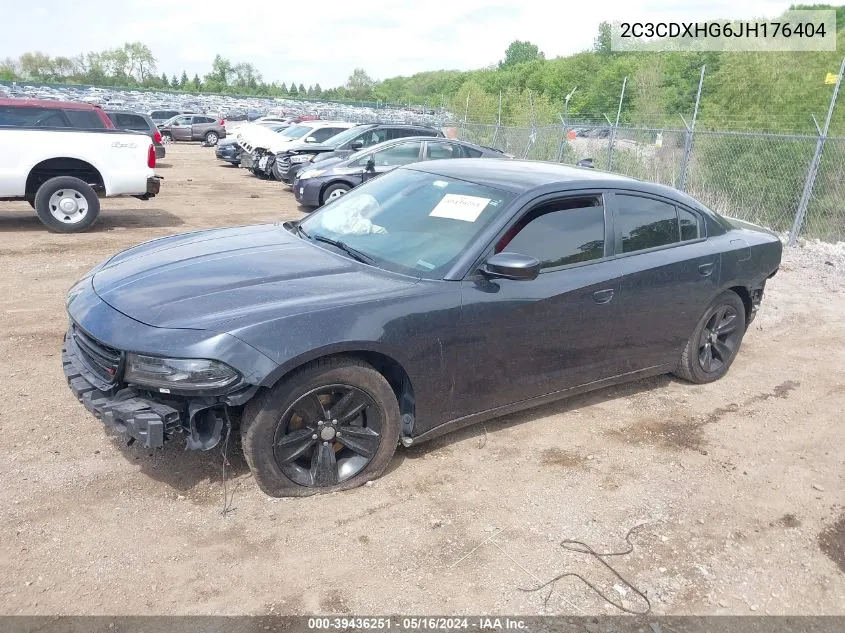 2018 Dodge Charger Sxt Plus Rwd VIN: 2C3CDXHG6JH176404 Lot: 39436251