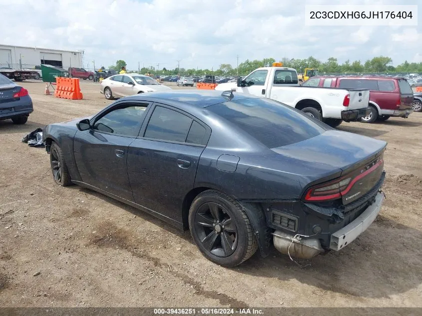 2018 Dodge Charger Sxt Plus Rwd VIN: 2C3CDXHG6JH176404 Lot: 39436251