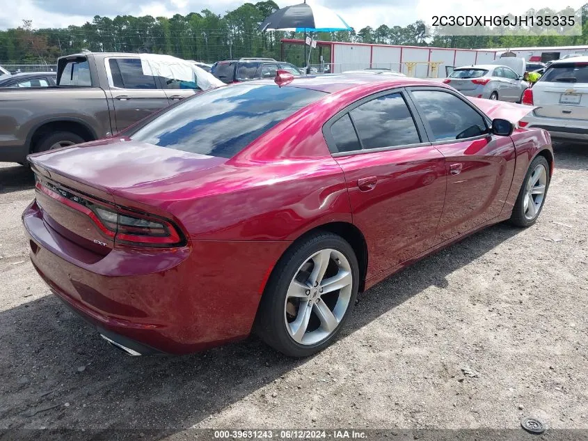 2018 Dodge Charger Sxt Plus Rwd VIN: 2C3CDXHG6JH135335 Lot: 39631243