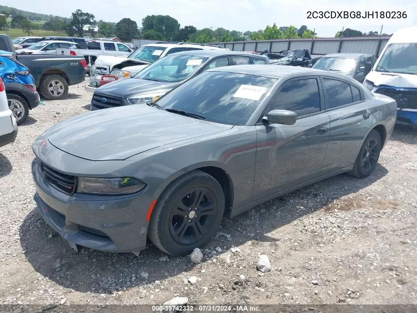 2018 Dodge Charger Sxt Rwd VIN: 2C3CDXBG8JH180236 Lot: 39742332