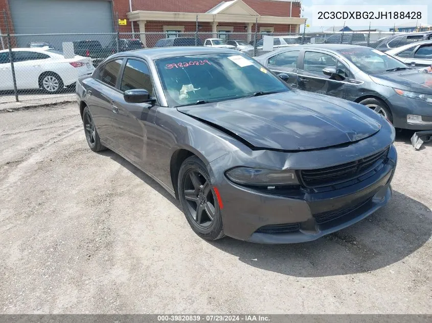 2018 Dodge Charger Sxt Rwd VIN: 2C3CDXBG2JH188428 Lot: 39820839