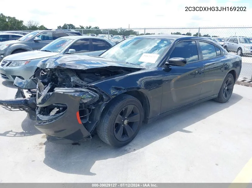 2018 Dodge Charger Sxt Plus Rwd VIN: 2C3CDXHG3JH169202 Lot: 39829127