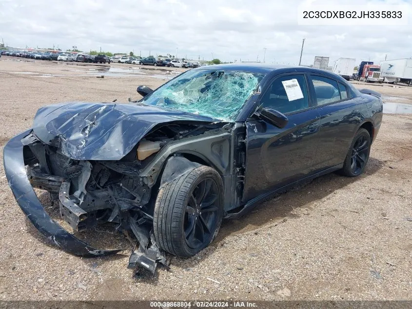 2018 Dodge Charger Sxt Rwd VIN: 2C3CDXBG2JH335833 Lot: 39868804