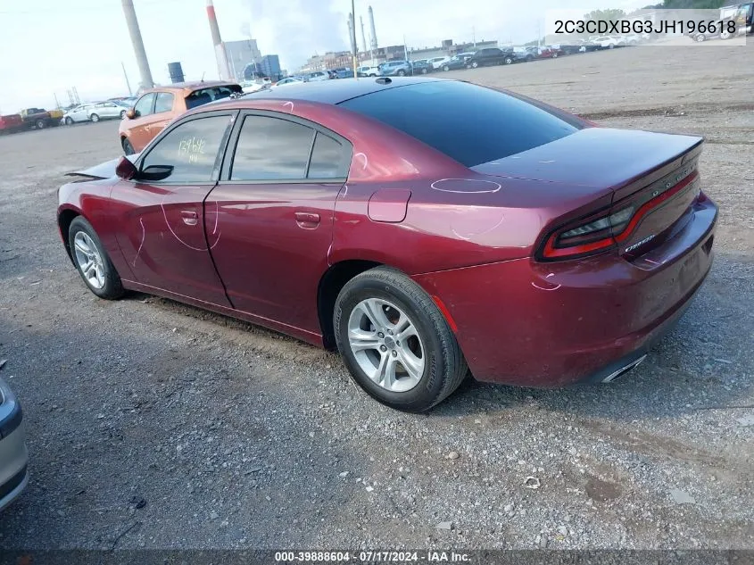 2018 Dodge Charger Sxt Rwd VIN: 2C3CDXBG3JH196618 Lot: 39888604