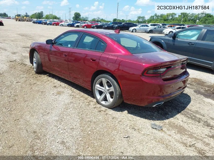 2018 Dodge Charger Sxt Plus Rwd VIN: 2C3CDXHG1JH187584 Lot: 39890436