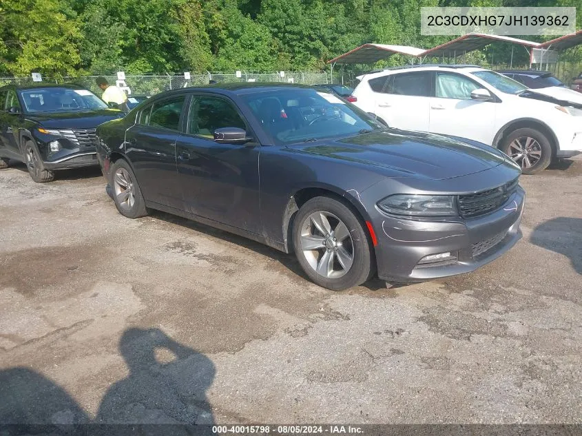 2018 Dodge Charger Sxt Plus Rwd VIN: 2C3CDXHG7JH139362 Lot: 40015798