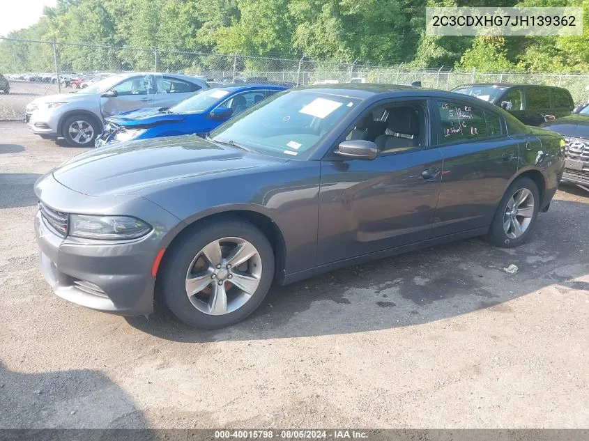 2018 Dodge Charger Sxt Plus Rwd VIN: 2C3CDXHG7JH139362 Lot: 40015798