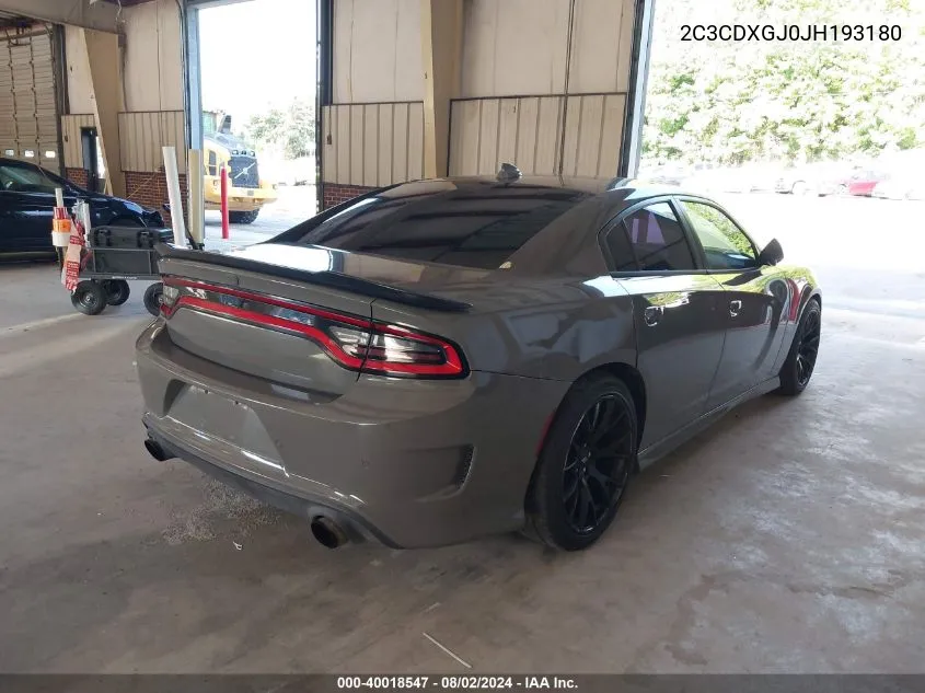 2018 Dodge Charger R/T Scat Pack VIN: 2C3CDXGJ0JH193180 Lot: 40018547