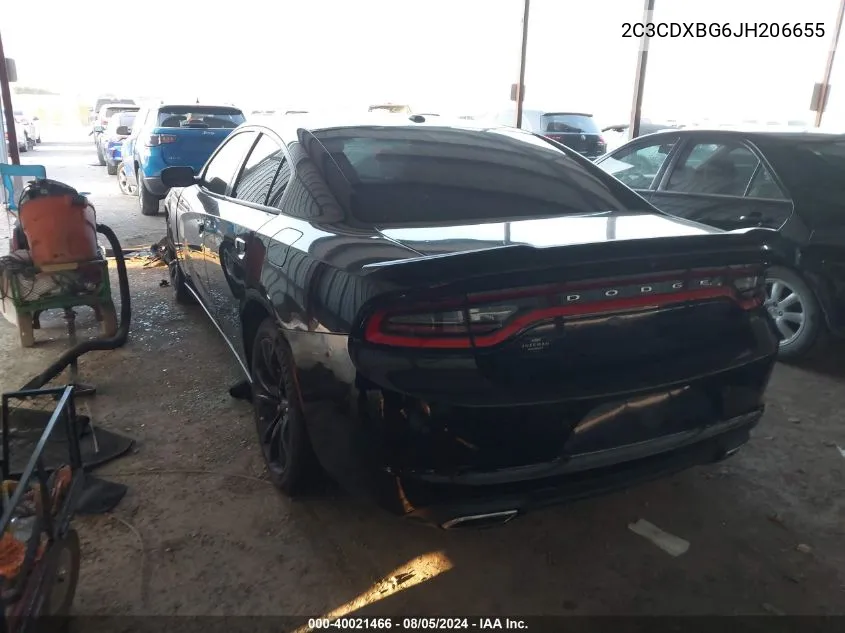 2018 Dodge Charger Sxt Rwd VIN: 2C3CDXBG6JH206655 Lot: 40021466