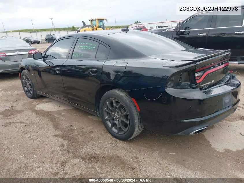 2018 Dodge Charger Gt Awd VIN: 2C3CDXJG2JH122978 Lot: 40058540