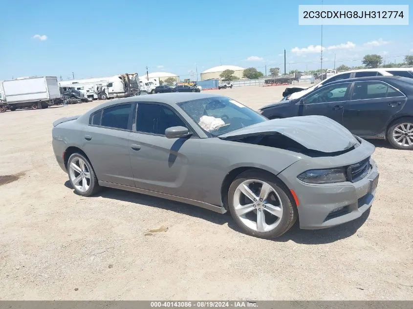 2018 Dodge Charger Sxt Plus Rwd VIN: 2C3CDXHG8JH312774 Lot: 40143086