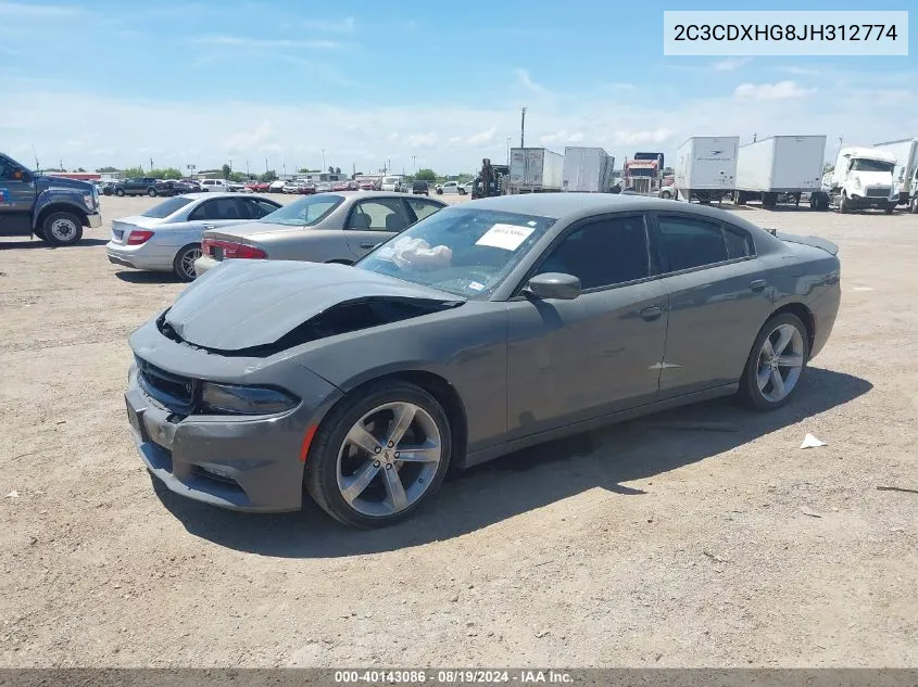 2018 Dodge Charger Sxt Plus Rwd VIN: 2C3CDXHG8JH312774 Lot: 40143086