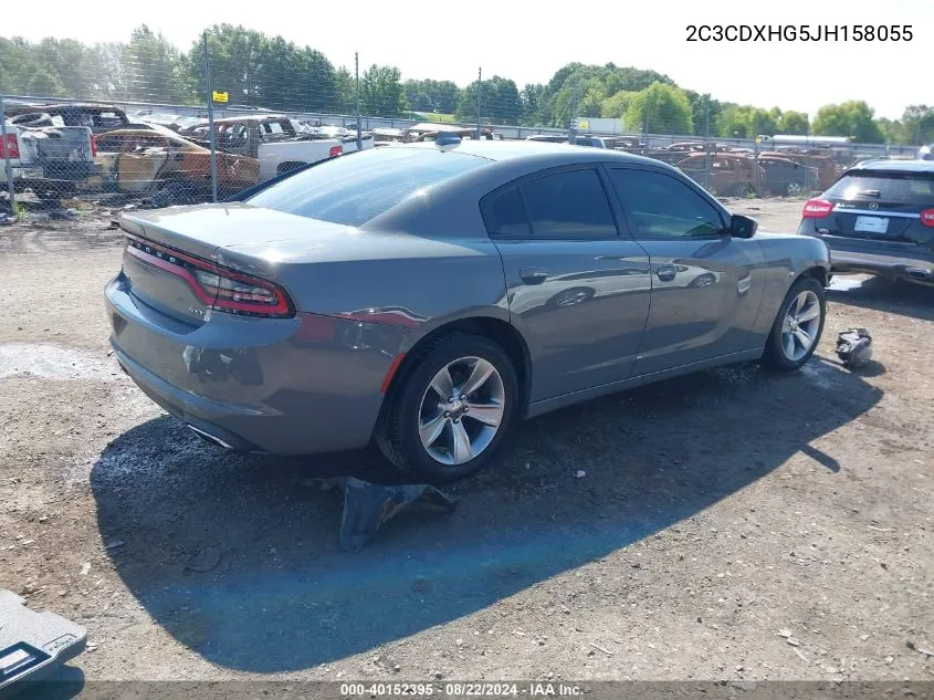 2018 Dodge Charger Sxt Plus Rwd VIN: 2C3CDXHG5JH158055 Lot: 40152395