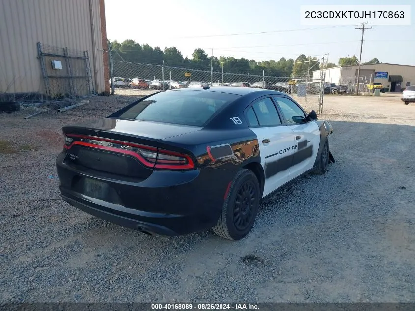 2018 Dodge Charger Police Awd VIN: 2C3CDXKT0JH170863 Lot: 40168089