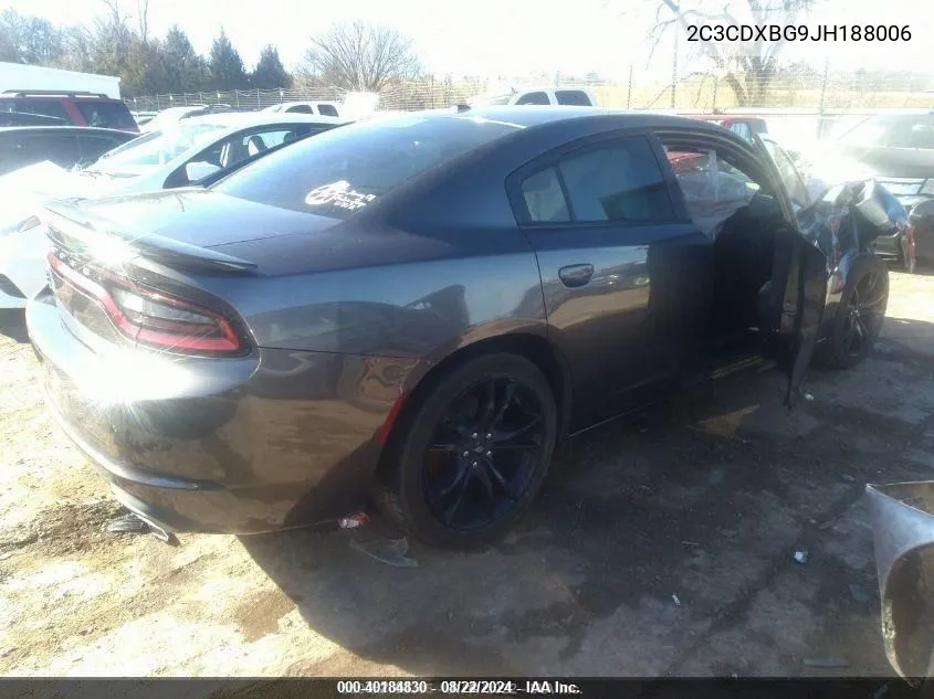 2018 Dodge Charger Sxt Rwd VIN: 2C3CDXBG9JH188006 Lot: 40184830