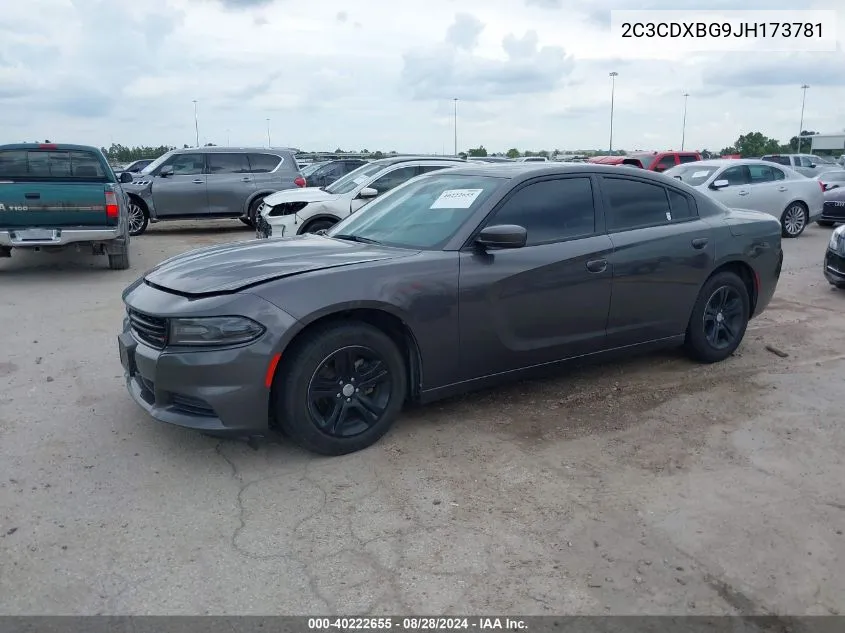 2018 Dodge Charger Sxt Rwd VIN: 2C3CDXBG9JH173781 Lot: 40222655