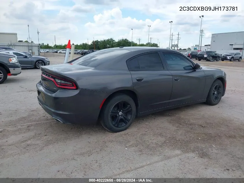 2018 Dodge Charger Sxt Rwd VIN: 2C3CDXBG9JH173781 Lot: 40222655