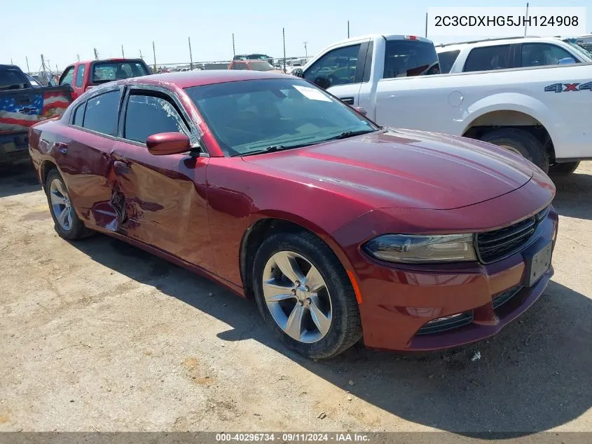 2018 Dodge Charger Sxt Plus VIN: 2C3CDXHG5JH124908 Lot: 40296734