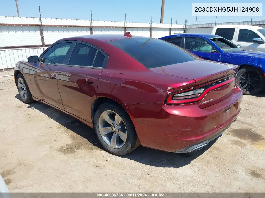 2018 Dodge Charger Sxt Plus VIN: 2C3CDXHG5JH124908 Lot: 40296734