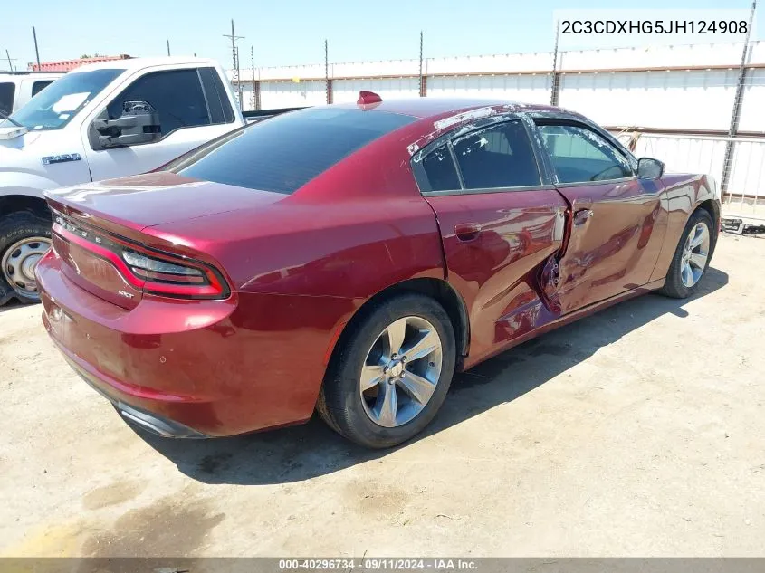 2018 Dodge Charger Sxt Plus VIN: 2C3CDXHG5JH124908 Lot: 40296734