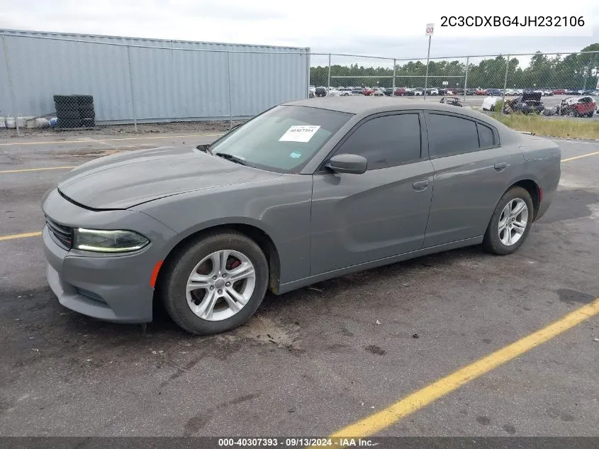 2018 Dodge Charger Sxt Rwd VIN: 2C3CDXBG4JH232106 Lot: 40307393