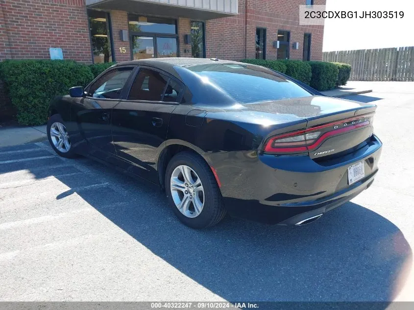 2018 Dodge Charger Sxt Rwd VIN: 2C3CDXBG1JH303519 Lot: 40322247