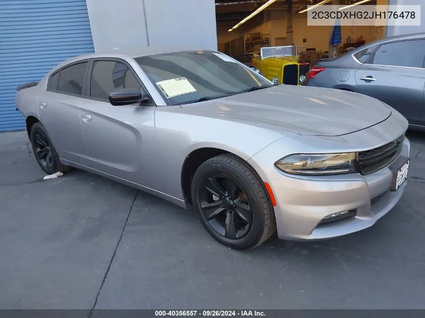 2018 Dodge Charger Sxt Plus VIN: 2C3CDXHG2JH176478 Lot: 40356557