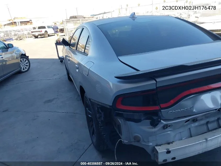 2018 Dodge Charger Sxt Plus VIN: 2C3CDXHG2JH176478 Lot: 40356557