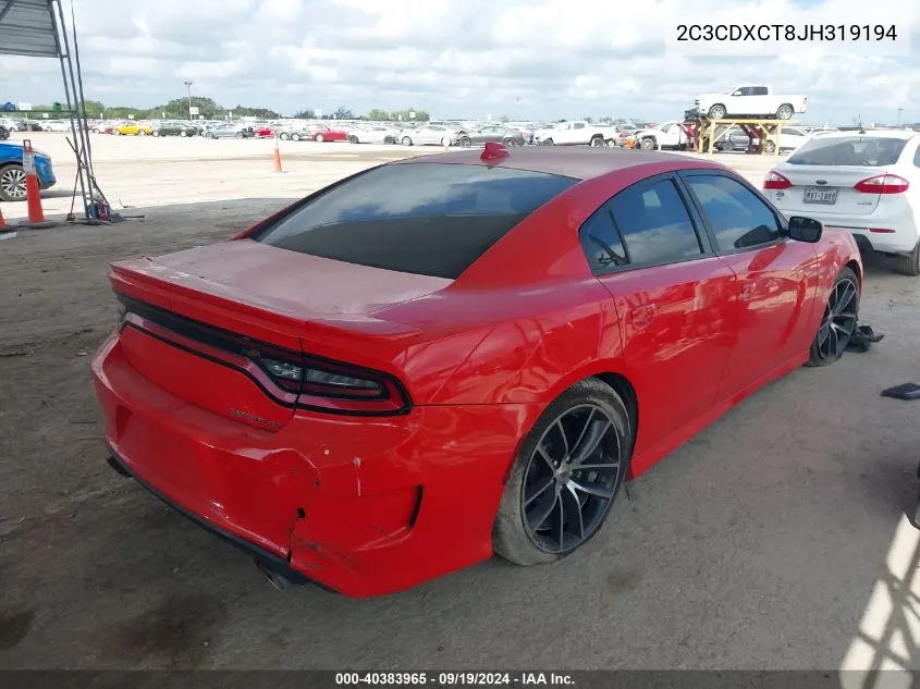 2018 Dodge Charger R/T Rwd VIN: 2C3CDXCT8JH319194 Lot: 40383965