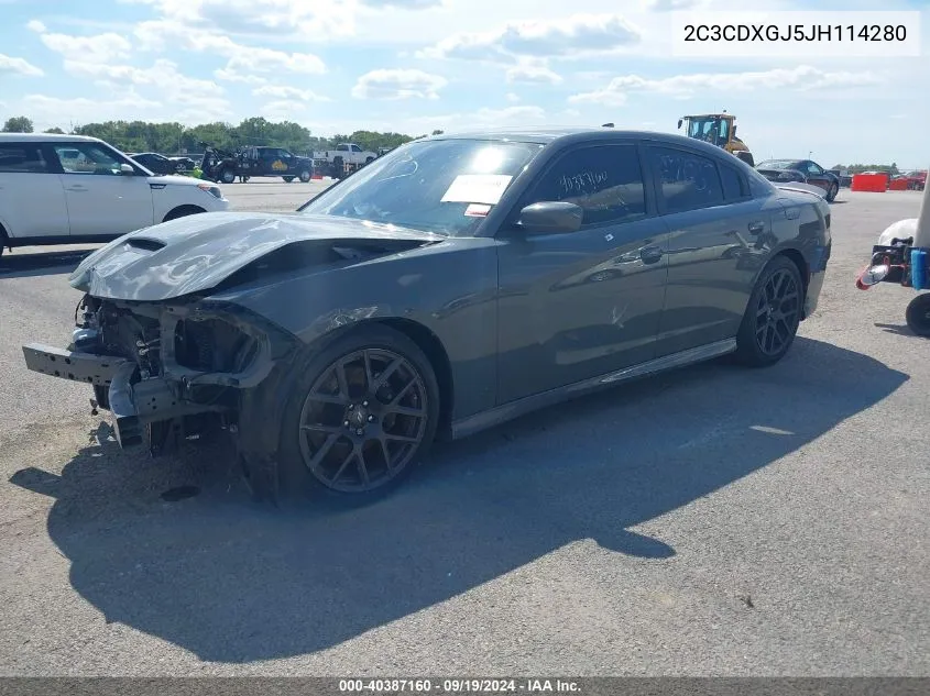 2018 Dodge Charger R/T Scat Pack Rwd VIN: 2C3CDXGJ5JH114280 Lot: 40387160