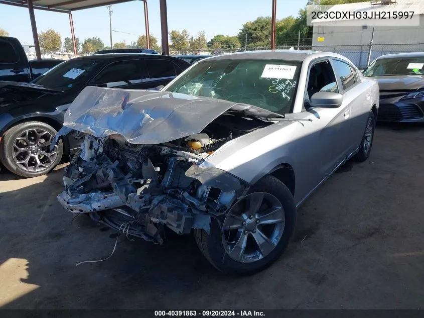 2018 Dodge Charger Sxt Plus Rwd VIN: 2C3CDXHG3JH215997 Lot: 40391863