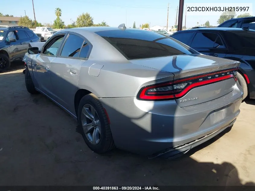 2018 Dodge Charger Sxt Plus Rwd VIN: 2C3CDXHG3JH215997 Lot: 40391863