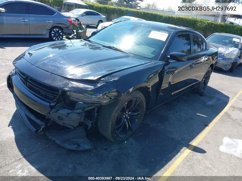 2C3CDXBG5JH297692 2018 Dodge Charger Sxt Rwd